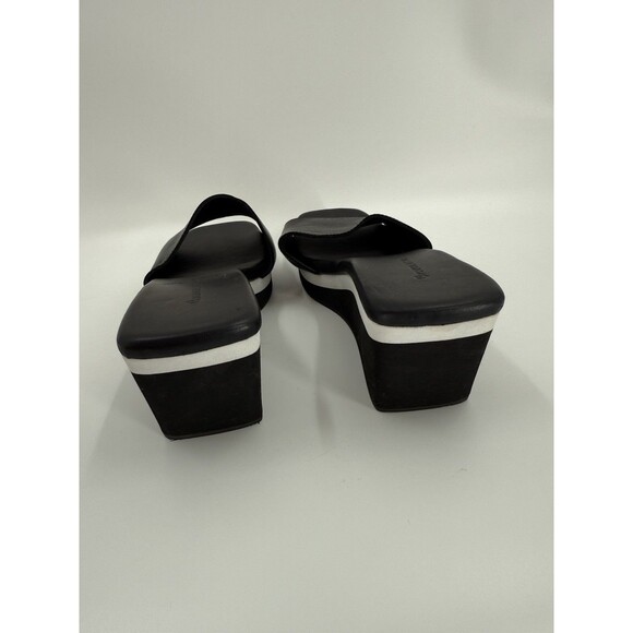 Ladies Chocolat Blu Jadine Leather Slide Wedges Black EUR 38  US 7 - Picture 8 of 10